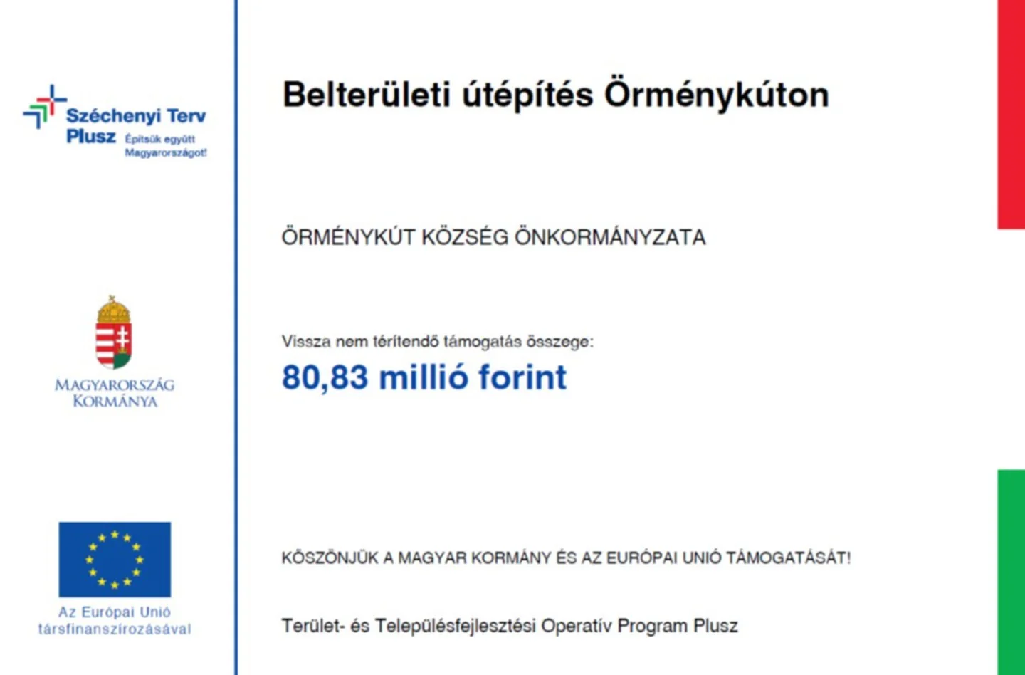 Belterületi útépítés Örménykúton
