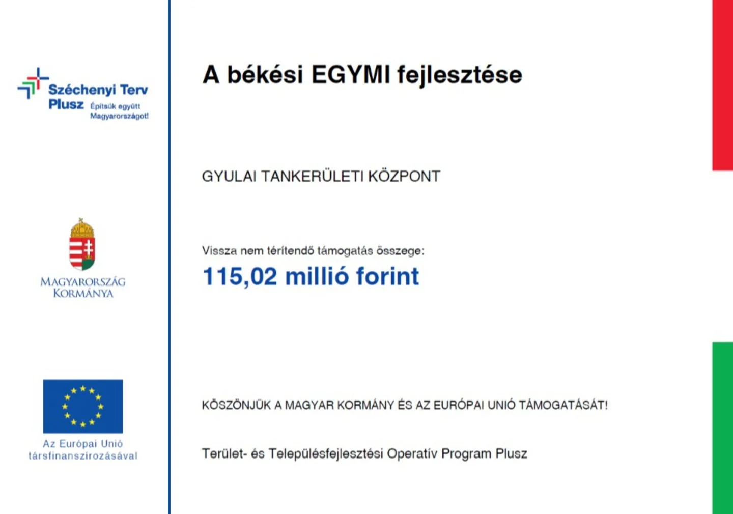 Békés, szakrendelő belső felújítása 2. ütem