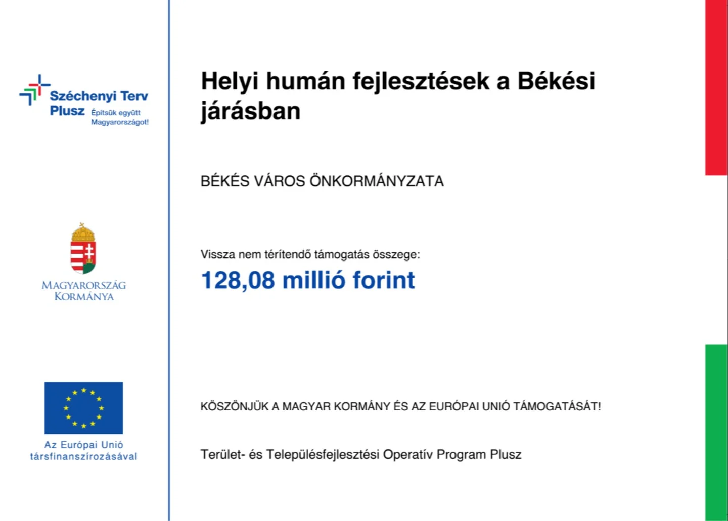 Helyi humán fejlesztések a Békési járásban