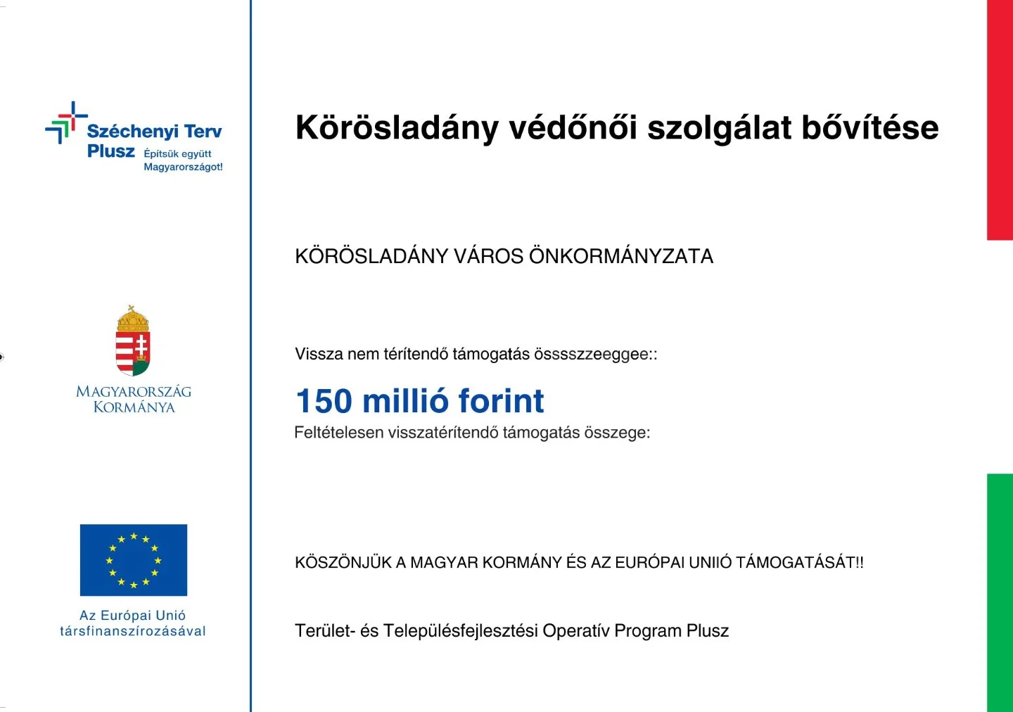 Körösladány védőnői szolgálat bővítése