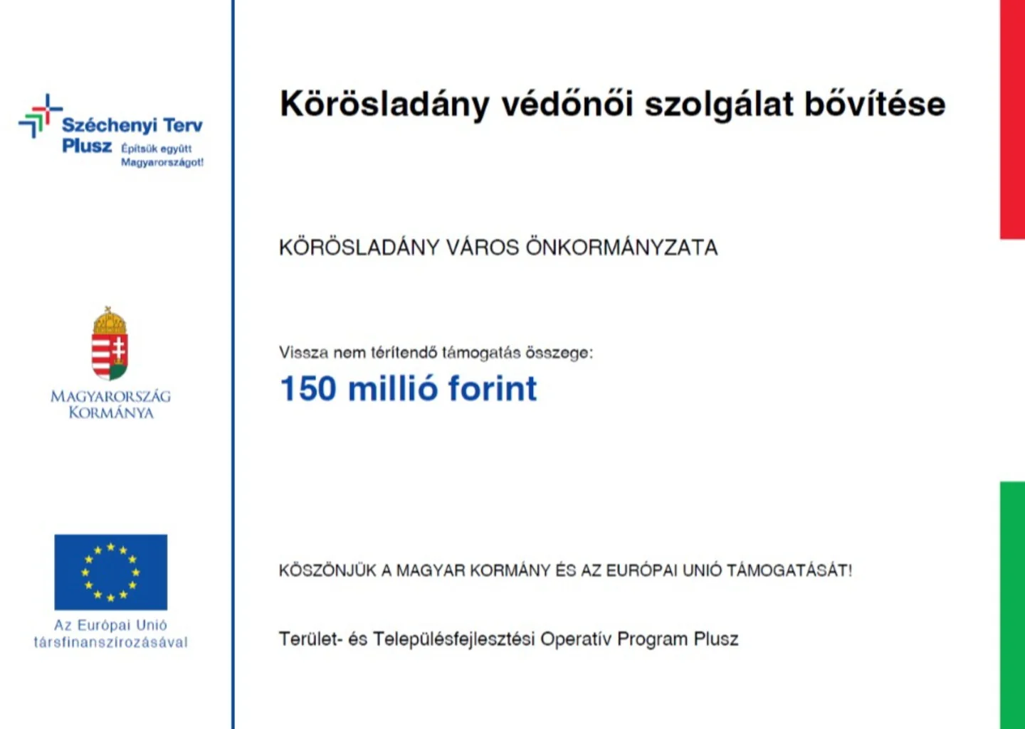 Körösladány védőnői szolgálat bővítése